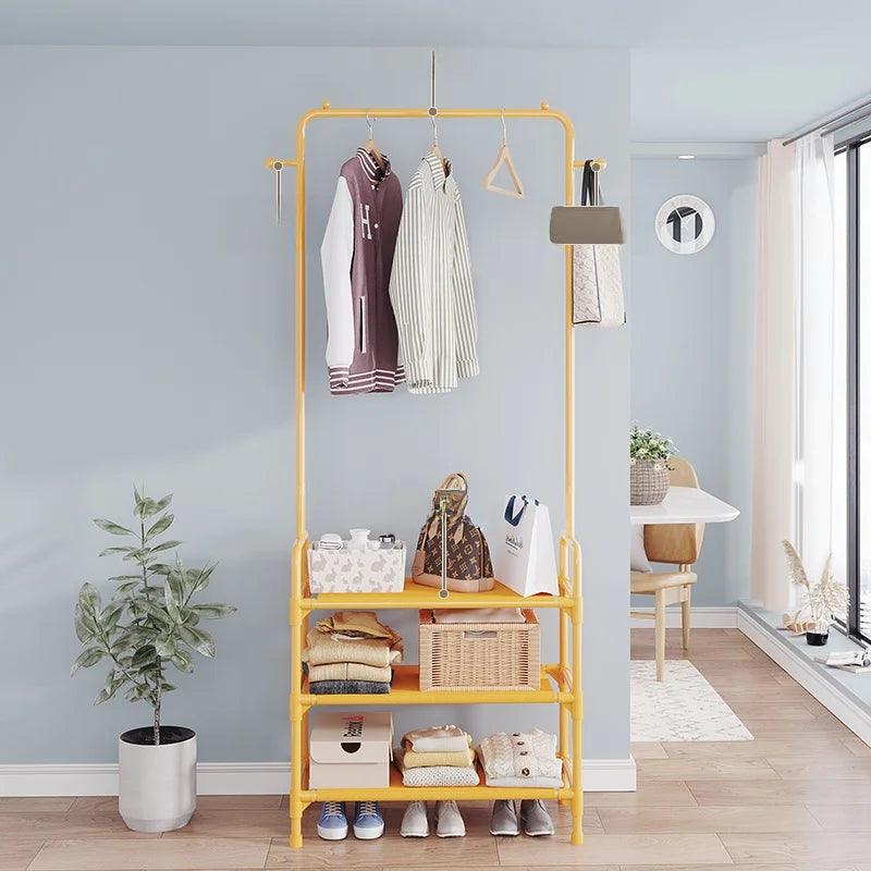 Indoor Floor Standing Clothes Drng Ra Bedroom Balcony Overnight Clothes Storage Holder Small Size Dormi Rent