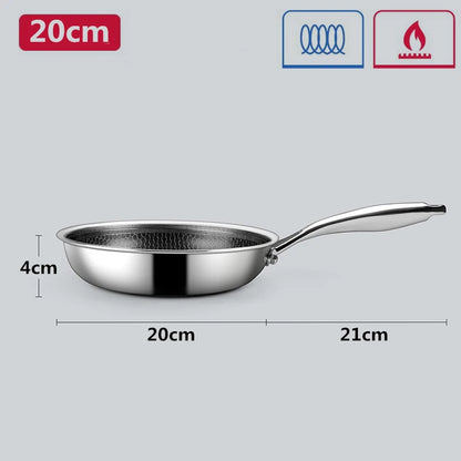 20 24 28cm Nonstick Frying Pan Stainless Steel Cooking Skillet PFOA Free Hybrid Frying Pan