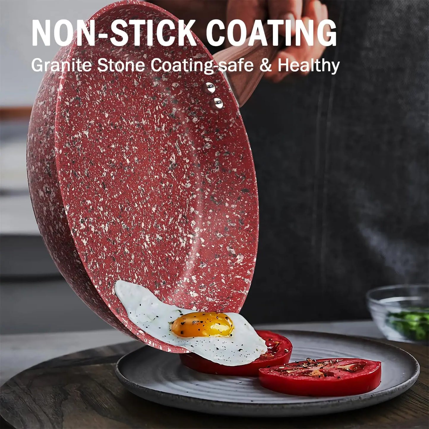 KOCH SYSTEME CS 12" Red Granite Non-Stick Frying Pan