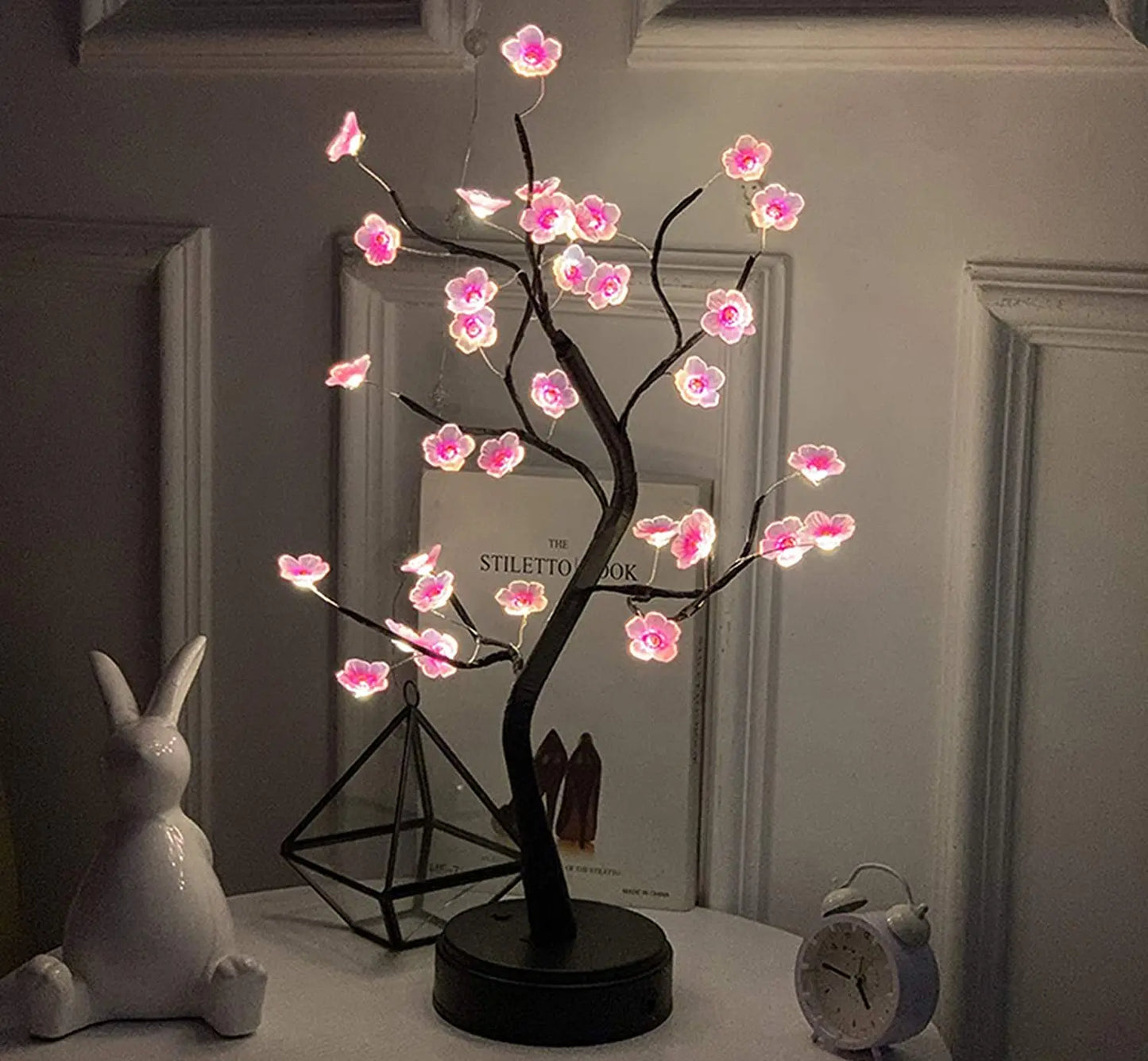 USB/Battery Powered Bonsai Cherry Blossom Table Tree Night Light