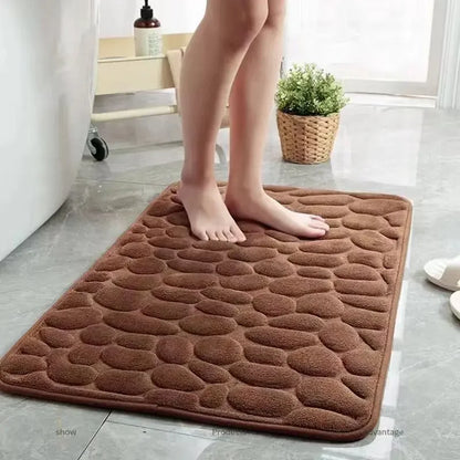 Non-Slip Cobblestone Embossed Bathroom Mat