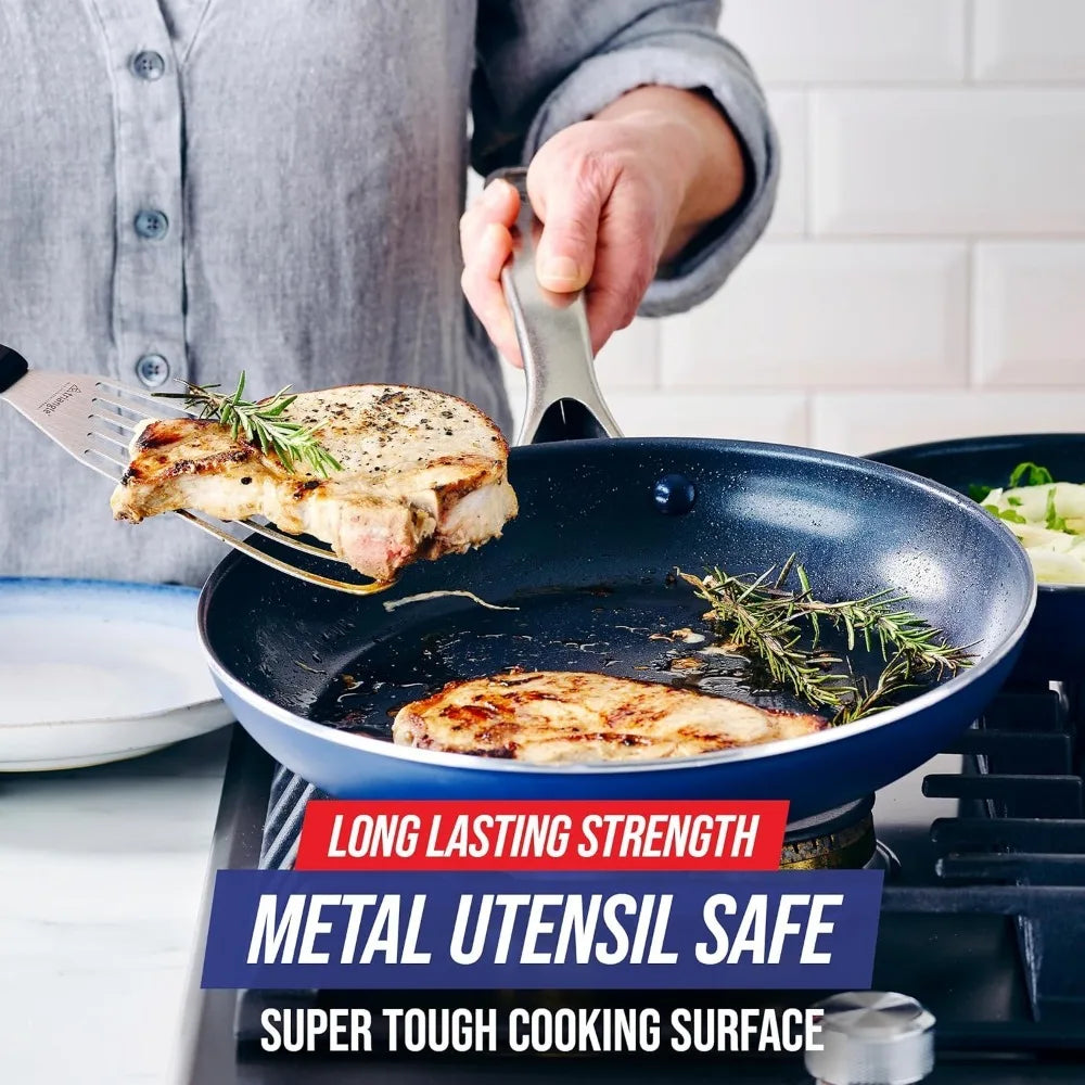 Blue Diamond 8" Nonstick Frying Pan Skillet, Diamond Infused PFAS & PTFE-Free Ceramic Pot