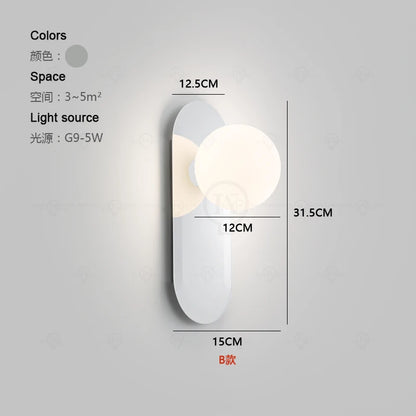 Modern bedroom bedside reading small wall lamp electroplated silver study living room children's room adjustable angle wall lamp