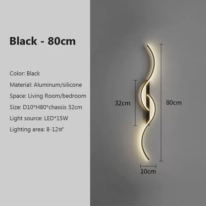 Modern LED Wall Lamp Minimalist Led Light Bedroom Bedside Long Strip Wall Sconces Living Room