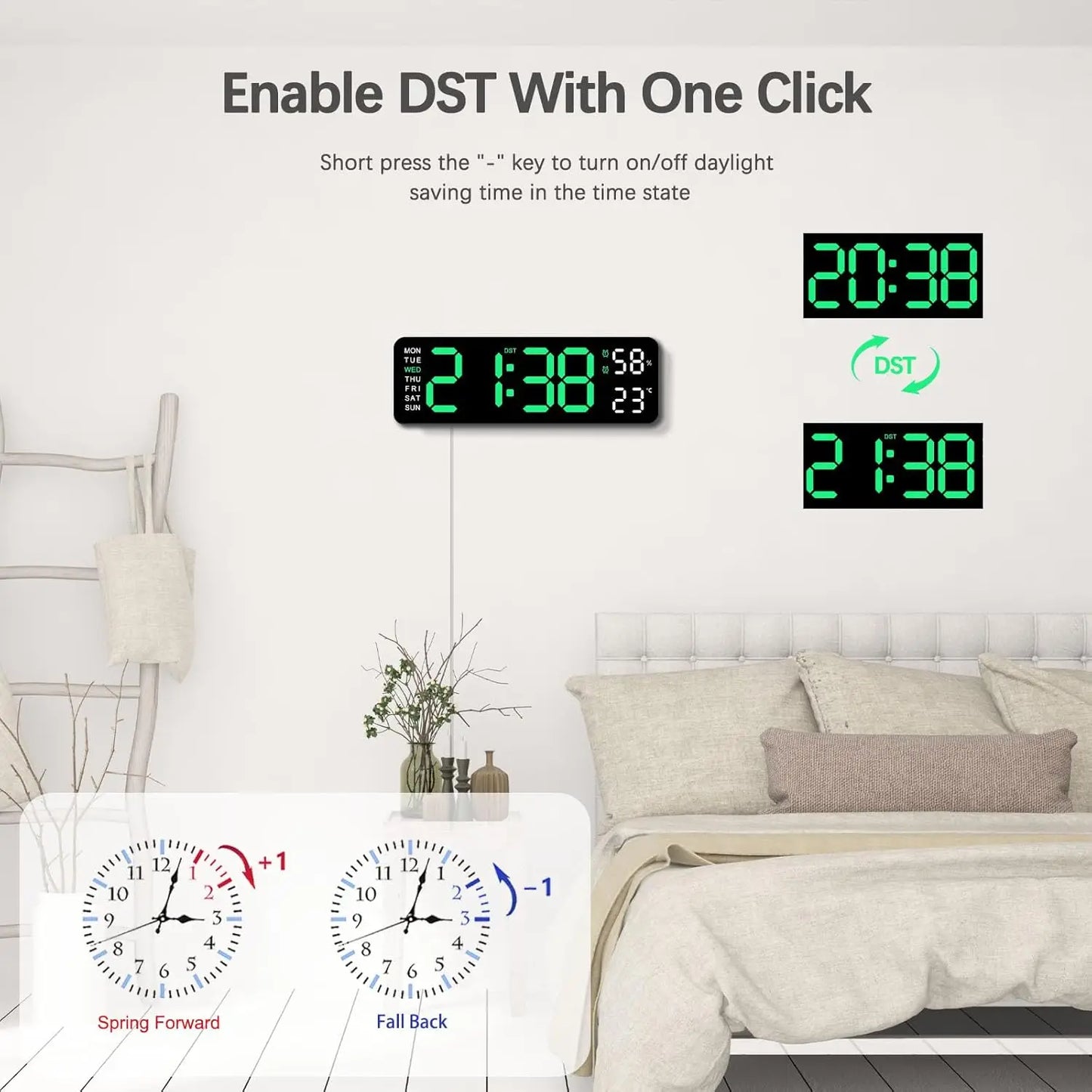 Smart Mute LED Wall Clock