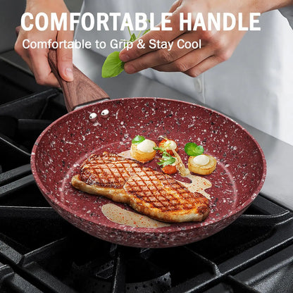 KOCH SYSTEME CS 12" Red Granite Non-Stick Frying Pan