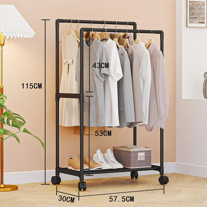 Double Pole Clothes Hanger Floor Standing