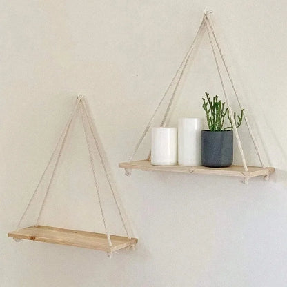 Wooden Swing Hanging Shelf