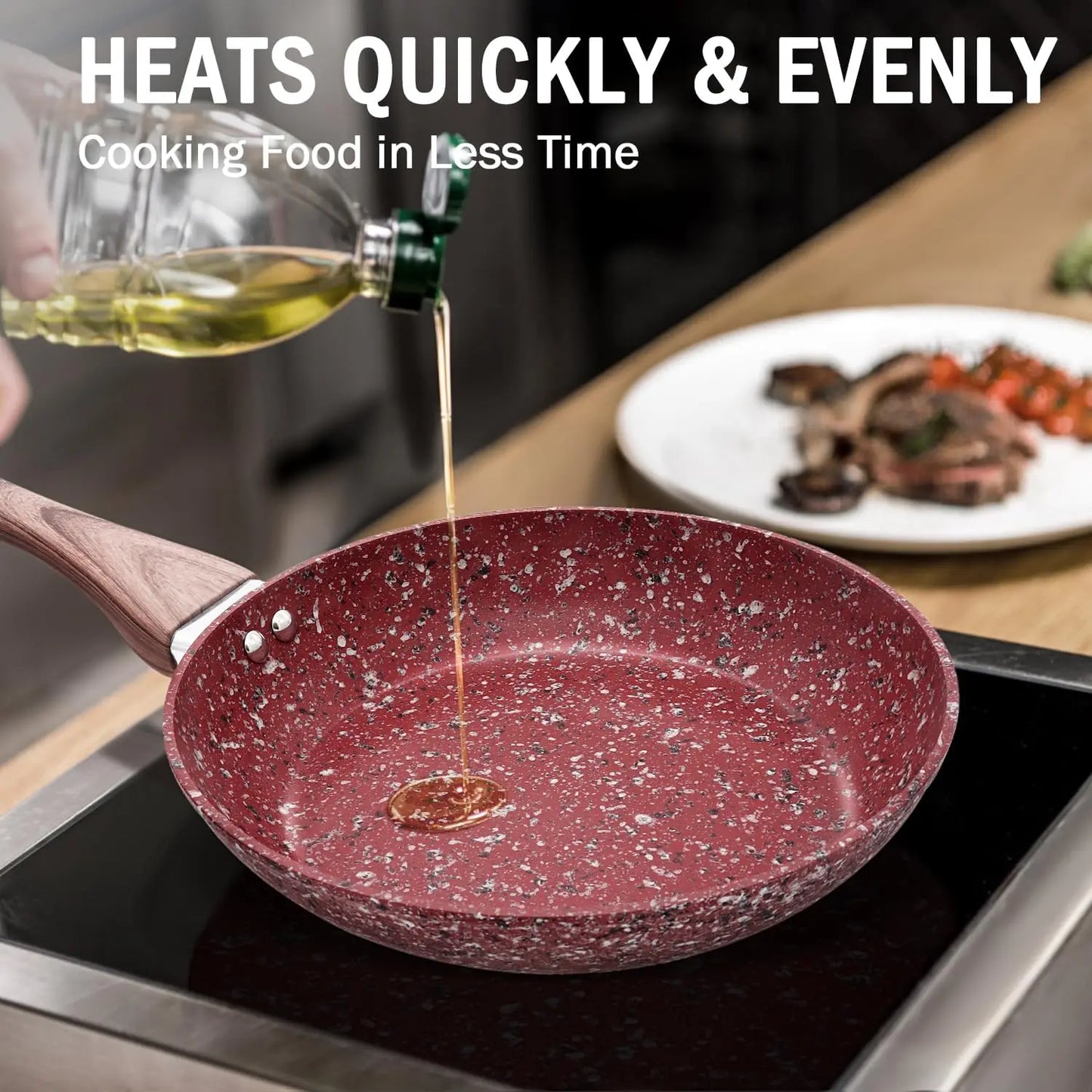 KOCH SYSTEME CS 12" Red Granite Non-Stick Frying Pan