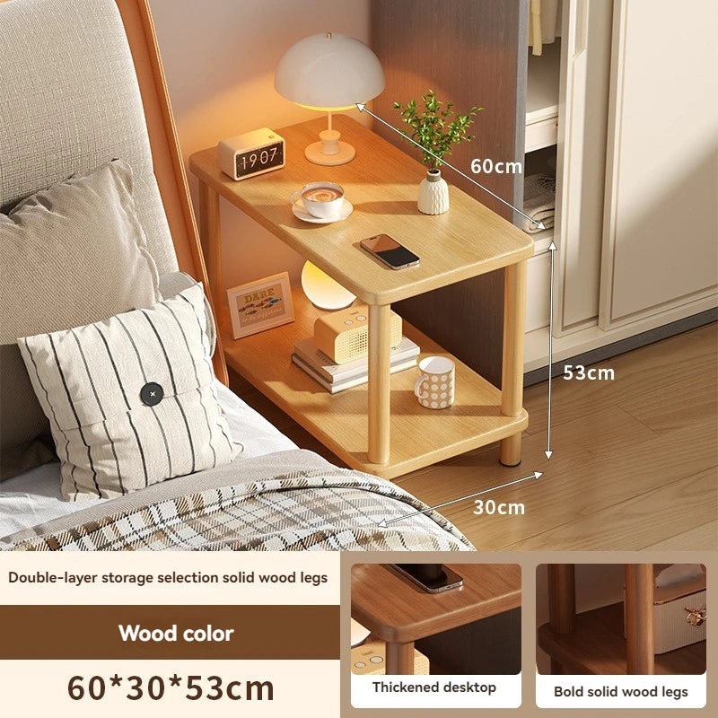 Simple bedroom bedside cabinet, rental room, several households, sofa side shelf, narrow small wooden bedside cabinet