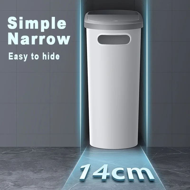 10L Silent Closed Plastic Bathroom Garbage Bin