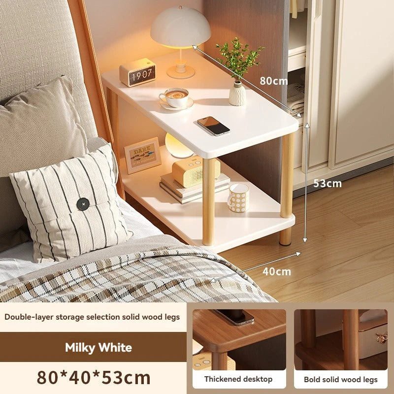 Simple bedroom bedside cabinet, rental room, several households, sofa side shelf, narrow small wooden bedside cabinet