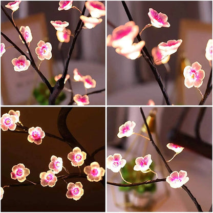 USB/Battery Powered Bonsai Cherry Blossom Table Tree Night Light