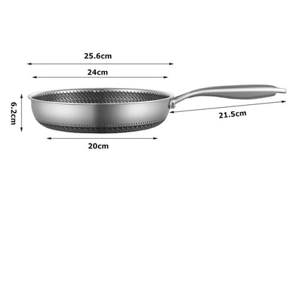 LMETJMA Stainless Steel Frying Pan Nonstick Honeycomb Fry Pan