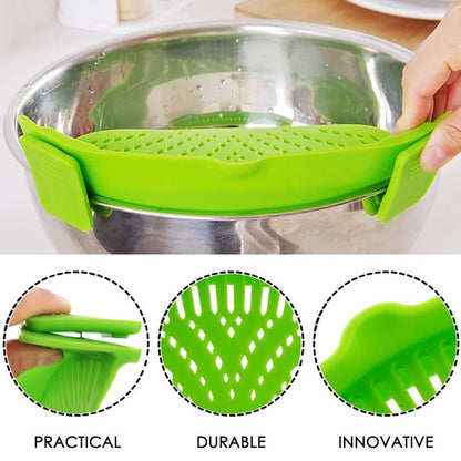 Universal Silicone Pot Edge Drainer Kitchen Clip-on Pan Pot