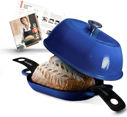 Enameled Cast Iron Dutch Oven for Professional Sourdough Bread Baking