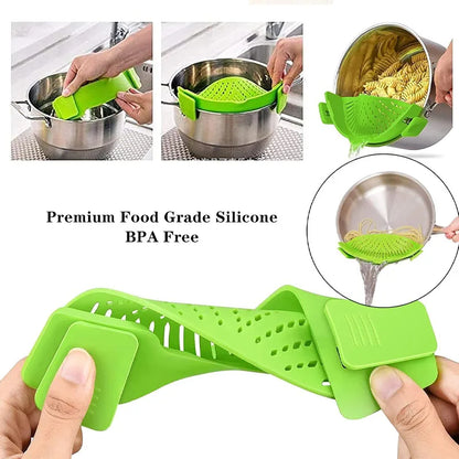 Universal Silicone Pot Edge Drainer Kitchen Clip-on Pan Pot