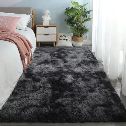 Soft Velvet Gray Carpet Plush Anti-Slip Rug