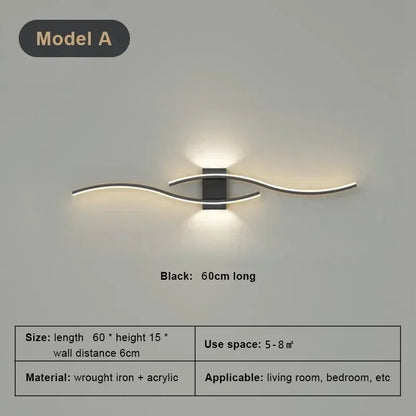 LED Wall Lamp Long Strip Modern Sconce