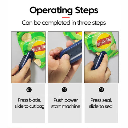 Mini Bag Sealer 2 in 1 Electric Mini Heat Bag Sealing Plastic Food Sealer Clip Bag