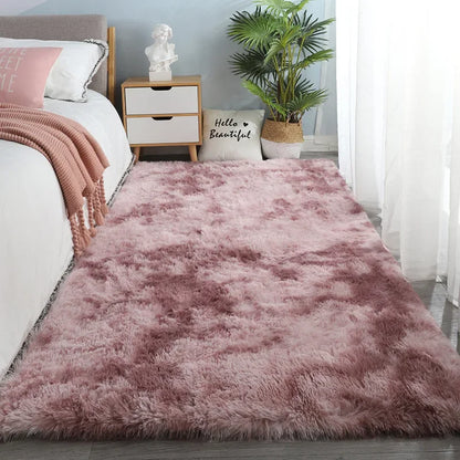 Soft Velvet Gray Carpet Plush Anti-Slip Rug